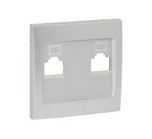 Валенсия лицевая панель розетки RJ-45 1-местная сталь EKF PROxima   ESK01-L-035-30   EKF