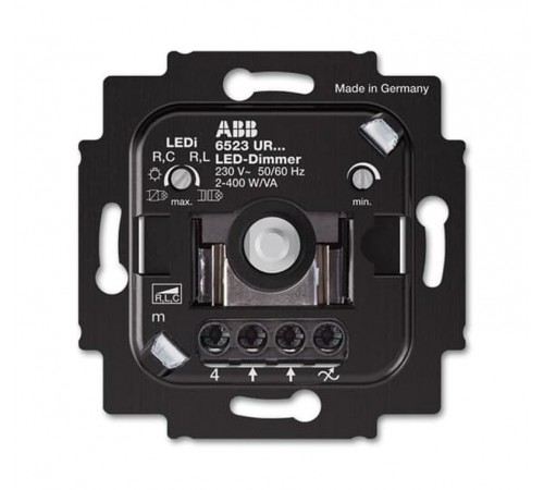 Механизм светорегулятора для LED-ламп, поворотный, без монтажных лапок, 2-100 Вт/Ва, скрытая установка  2CKA006512A0345  ABB