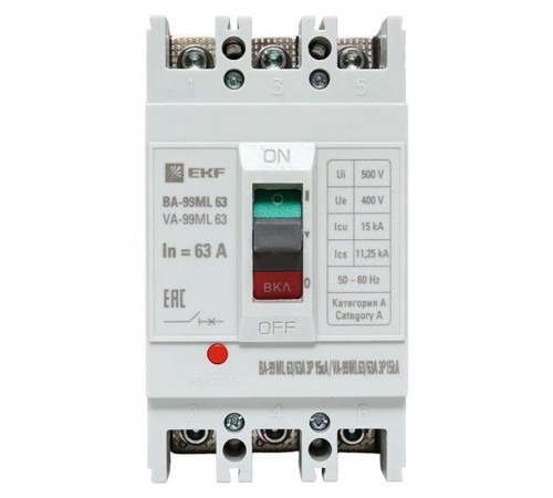 Выключатель автоматический ВА-99М 63/63А 3P 15кА EKF Basic  mccb99-63-63mI  EKF