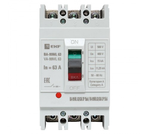Выключатель автоматический ВА-99М 63/63А 3P 15кА EKF Basic  mccb99-63-63mI  EKF