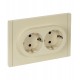 FORTE&PIANO Розетка 2-я с заземлением со шторками безвинтовое крепление 16А FP423 ваниль  FP-R24-16-1-K10  IEK
