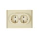 FORTE&PIANO Розетка 2-я с заземлением со шторками безвинтовое крепление 16А FP423 ваниль  FP-R24-16-1-K10  IEK