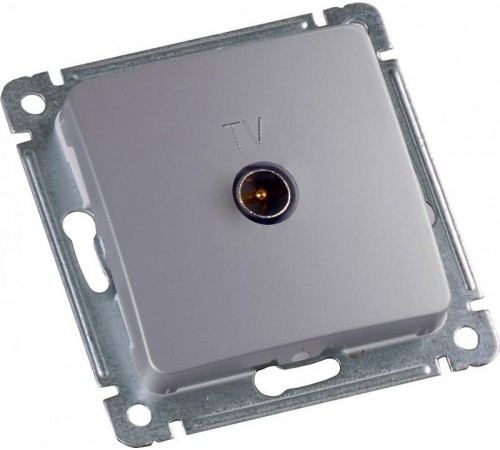 Розетка телевизионная оконечная скрытой установки, механизм, цвет серебро  РСТВ-401-06  HEGEL