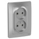 Blanca Алюминий С/У Розетка 2-ая без заземления без шторок, 16А, 250В  BLNRS000023  SE