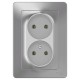 Blanca Алюминий С/У Розетка 2-ая без заземления без шторок, 16А, 250В  BLNRS000023  SE