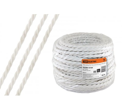 Ретро провод "Эко" 3х2,5 витой ГОСТ белый (50м)  SQ2801-0104  TDM