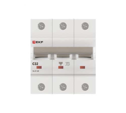 Выключатель автоматический ВА 47-125 3P 32А (C) 15кА PROXIMA   mcb47125-3-32C  EKF