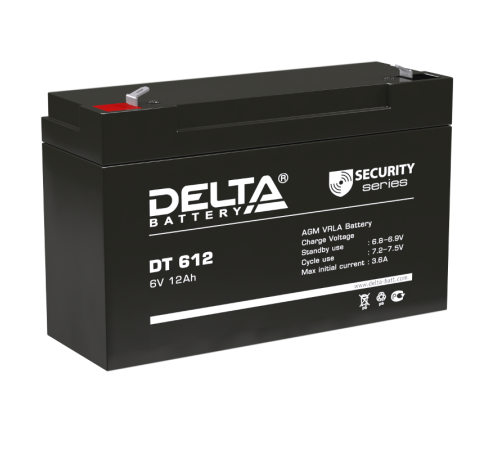 Аккумуляторная батарея ОПС серии DT 612  6В/12Ач  DT 612  DELTA