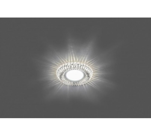 Светильник точечный встраиваемый под лампу, с LED подсветкой CD904 15LED*2835 SMD 4000K, MR16 50W G5.3, прозрачный, хром  28977  FERON