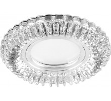 Светильник точечный встраиваемый под лампу, с LED подсветкой CD904 15LED*2835 SMD 4000K, MR16 50W G5.3, прозрачный, хром  28977  FERON