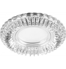 Светильник точечный встраиваемый под лампу, с LED подсветкой CD904 15LED*2835 SMD 4000K, MR16 50W G5.3, прозрачный, хром  28977  FERON