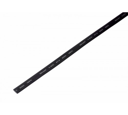 Термоусадочная трубка 7,0/3,5 мм, черная, упаковка 50 шт. по 1 м  20-7006  REXANT