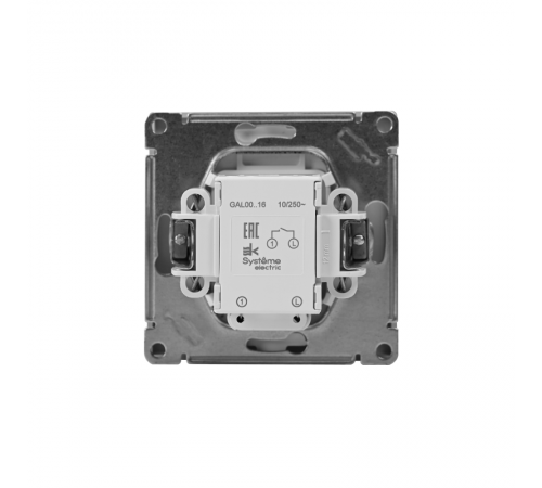 ArtGallery Алюминий Выключатель 1-клавишный кнопочный с подсветкой, 10А, механизм  GAL000316  SE