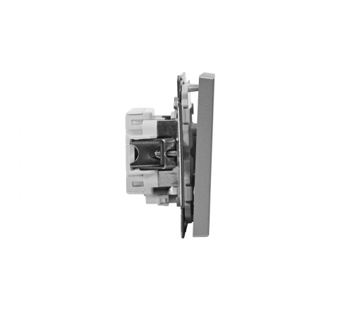 ArtGallery Алюминий Выключатель 1-клавишный кнопочный с подсветкой, 10А, механизм  GAL000316  SE