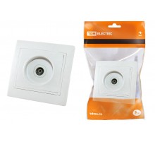 Розетка телевизионная простая (0-2400МГц, "мама") белая "Таймыр"   SQ1814-0022  TDM