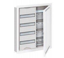 Шкаф 48М в нишу с медиапанелями 684х560х120 с расстоянием между DIN-рейками 125 мм и самозажимными клеммами N/PE и Wi-Fi дверью с вент. отверстиями U4