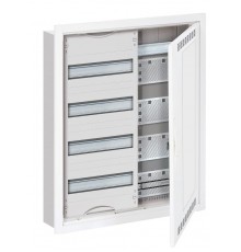 Шкаф 48М в нишу с медиапанелями 684х560х120 с расстоянием между DIN-рейками 125 мм и самозажимными клеммами N/PE и Wi-Fi дверью с вент. отверстиями U4