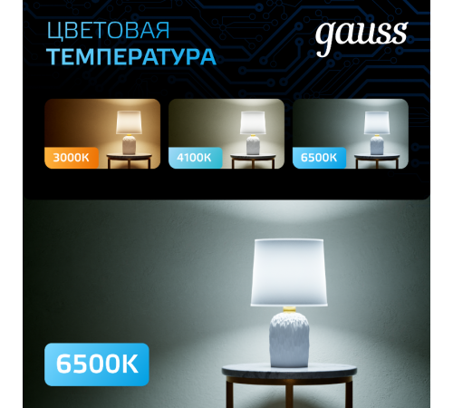 Лампа светодиодная A60 12W 1200lm 6500K E27 LED 1/10/50  102502312  Gauss