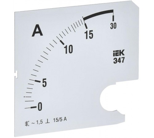 Шкала смен. для амперметра Э47 15/5А-1,5 96х96мм  IPA20D-SC-0015  IEK