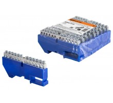 Шина "N" нулевая с изолятором на DIN-рейку 6x9мм стойка бол. 12 групп никелированная  SQ0801-0329  TDM