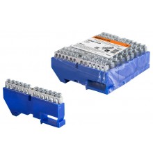 Шина "N" нулевая с изолятором на DIN-рейку 6x9мм стойка бол. 12 групп никелированная  SQ0801-0329  TDM