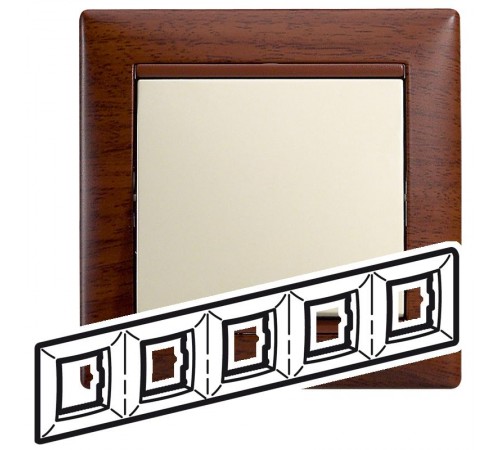 Valena Тонированное дерево Рамка 5-ая гориз  770315  Legrand