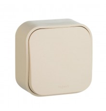 Quteo Слоновая кость Кнопка 1-клавишная 6А  782235  Legrand