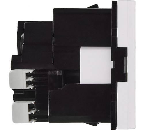 Розетка с заземлением, безвинтовые зажимы - со шторками 16А 250В - 45°- 2 модуля - белый  4521059  Daccord