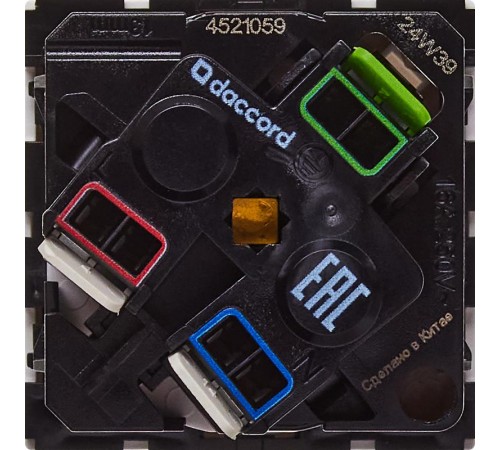 Розетка с заземлением, безвинтовые зажимы - со шторками 16А 250В - 45°- 2 модуля - белый  4521059  Daccord