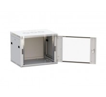 Шкаф настенный 19" TERACOM PRO 9U 600х450 мм дверь стеклянная с замком-ручкой серый  TRP-WLL-0964-40G  EKF