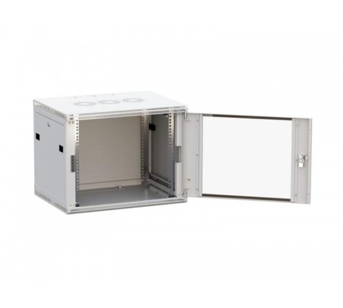 Шкаф настенный 19" TERACOM PRO 6U 600х600 мм дверь стеклянная с замком-ручкой серый  TRP-WLL-0666-40G  EKF