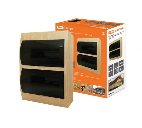 Бокс пластиковый навесной ЩРН-П-24 модулей  IP41 "Эко" (сосна)   SQ0901-0018  TDM