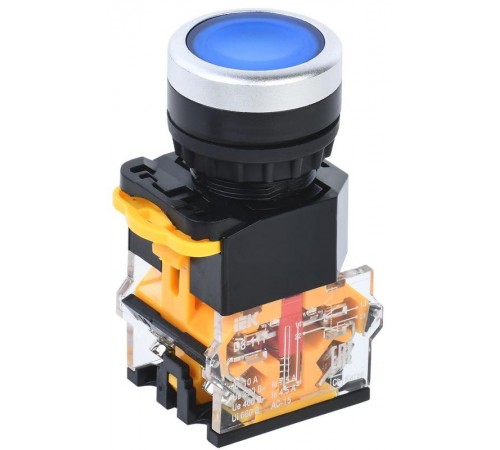 Кнопка D8-11T d=22мм 1з+1р с фиксацией синяя   BBT30-11T-3-21-K07  IEK