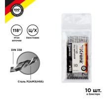 Сверло по металлу 3,2 мм HSS (10 шт. в упаковке) DIN 338  KR-91-0611  Kranz