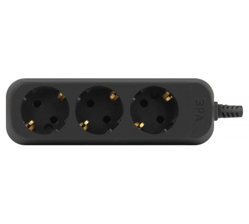 Колодка ЭРА KX-3e-B 3 розетки с зазeмлением черная   Б0061718  ЭРА