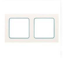 Стокгольм Рамка 2-местная белая с линией цвета синий EKF PROxima  EXM-G-305-30  EKF