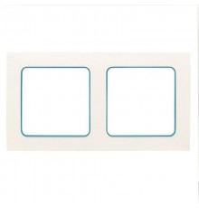 Стокгольм Рамка 2-местная белая с линией цвета синий EKF PROxima  EXM-G-305-30  EKF