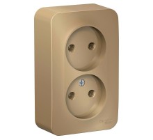 Blanca Титан О/У с изолирующей пластиной Титан Розетка 2-ая без заземления без шторок 16А, 250В  BLNRA000214  SE