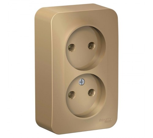 Blanca Титан О/У с изолирующей пластиной Титан Розетка 2-ая без заземления без шторок 16А, 250В  BLNRA000214  SE