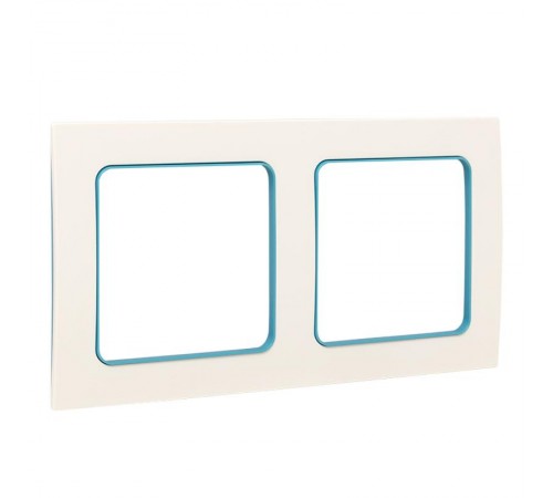 Стокгольм Рамка 2-местная белая с линией цвета синий EKF PROxima  EXM-G-305-30  EKF