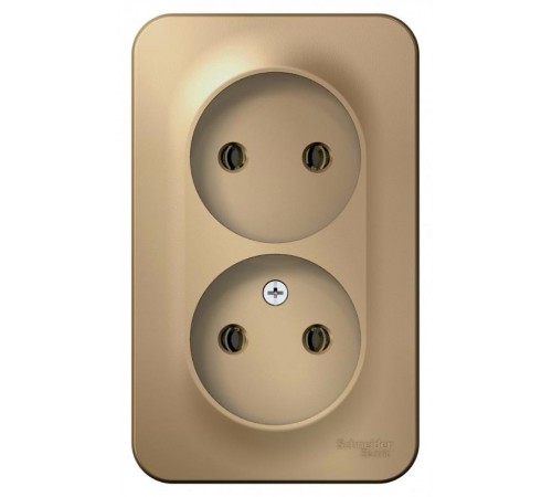 Blanca Титан О/У с изолирующей пластиной Титан Розетка 2-ая без заземления без шторок 16А, 250В  BLNRA000214  SE