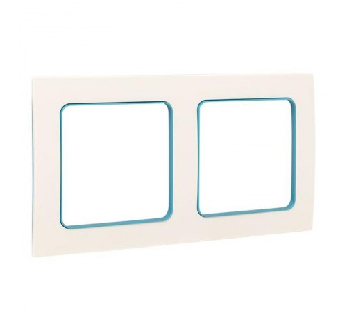 Стокгольм Рамка 2-местная белая с линией цвета синий EKF PROxima  EXM-G-305-30  EKF