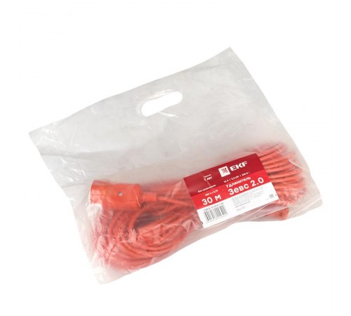 Удлинитель "Зевс 2.0" 30м без заземления ПВС 2*0,75 10А/2,3кВт PROxima   USB02-10-275-1-30  EKF