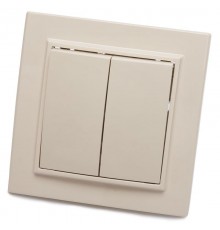 PSW10-9004-02 Выключатель 2-клавишный, 250В, 10А, серия Эрна, слоновая кость  39231  STEKKER