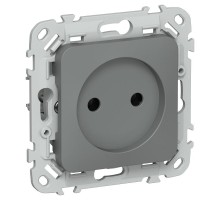 FLITE Розетка без заземления без шторок 10А РС01-0-ФлМА мокрый асфальт  FI-R10-10-K80  IEK