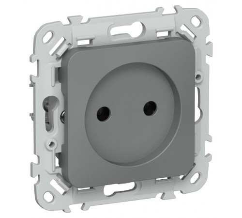 FLITE Розетка без заземления без шторок 10А РС01-0-ФлМА мокрый асфальт  FI-R10-10-K80  IEK