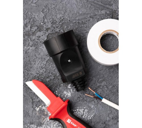 Гнездо штепсельное с/з черн. ПВХ 16A 250B EKF PROxima  ASGO16-30  EKF