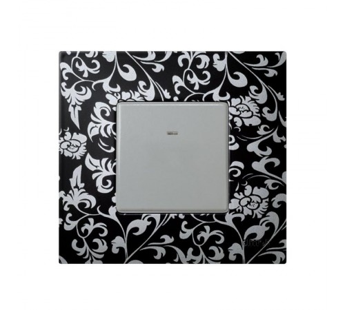 Simon 27 Выключатель двухполюсный с контрольной подсветкой, 16А 250В, широкий модуль, S27, серый  27134-67  Simon