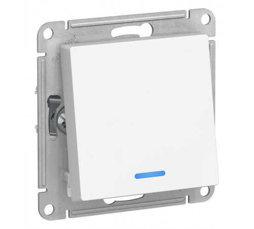 AtlasDesign Белый Переключатель 1-клавишный с подсветкой, сх.6а, 10АХ, механизм  ATN000163  SE