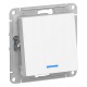 AtlasDesign Белый Переключатель 1-клавишный с подсветкой, сх.6а, 10АХ, механизм  ATN000163  SE